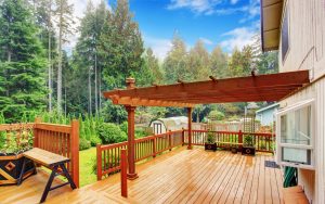 Walkout Deck With Attached Pergola